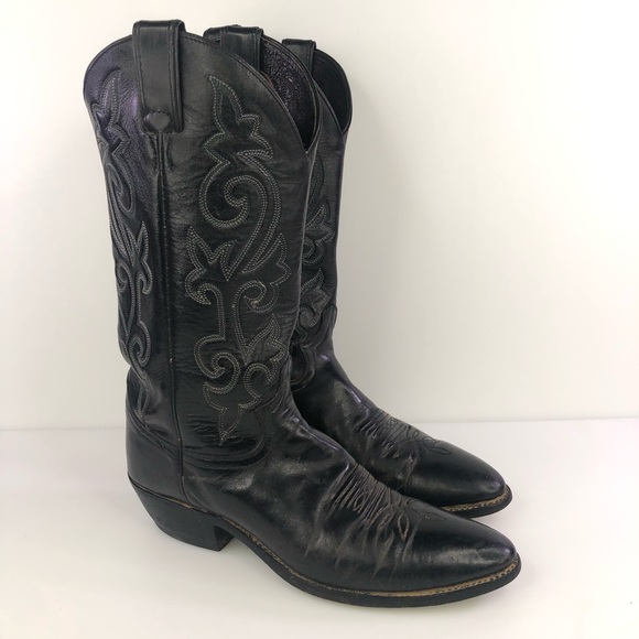 Justin Boots Other - Justin Black Leather Cowboy Western Boots Size 10.5B